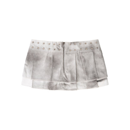 STUDDED WASHED MINI SKIRT