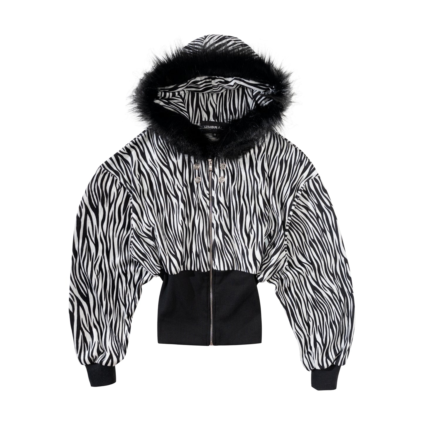 FF CROPPED ZEBRA HOODIE ZIP