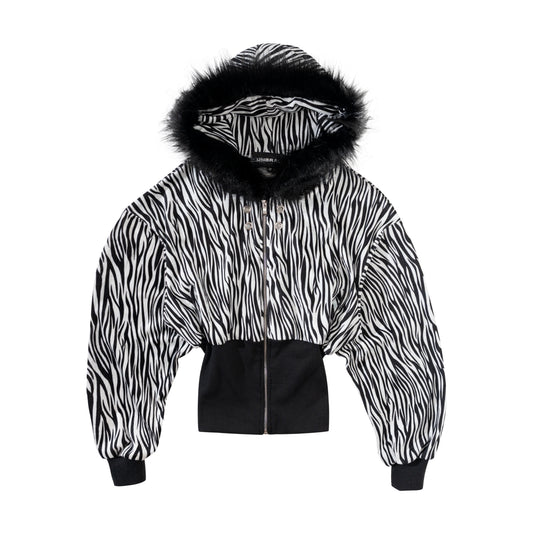FF CROPPED ZEBRA HOODIE ZIP (The pre-order item will be available to ship on Nov 15th)