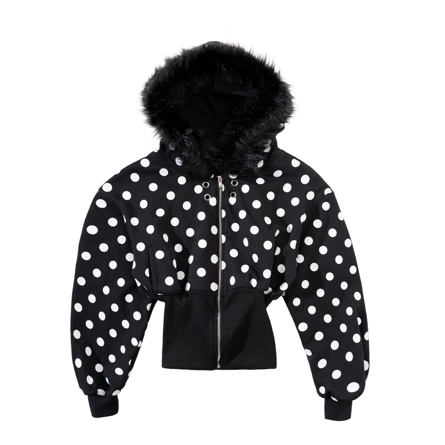 FF CROPPED POLKADOT HOODIE ZIP