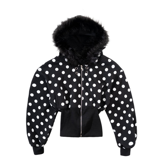FF CROPPED POLKADOT HOODIE ZIP (The pre-order item will be available to ship on Nov 15th)
