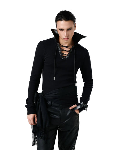 UMBL LEATHERCOL LS POLO