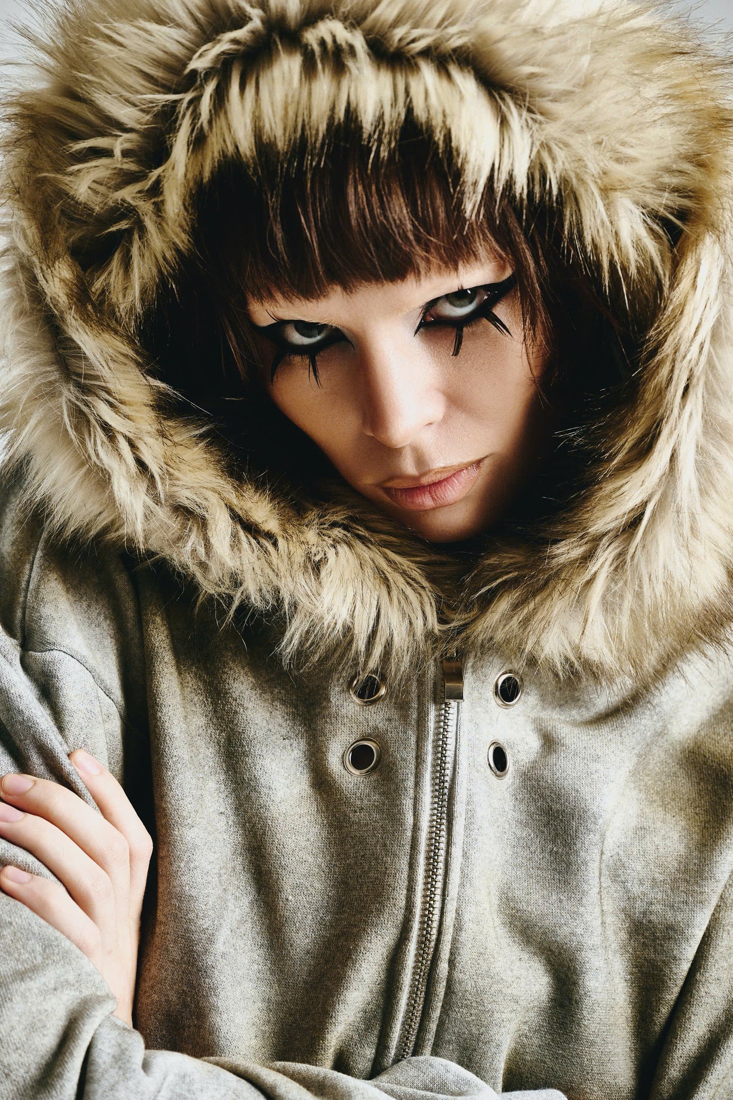 FF CROPPED DIRTYWASHED HOODIE ZIP