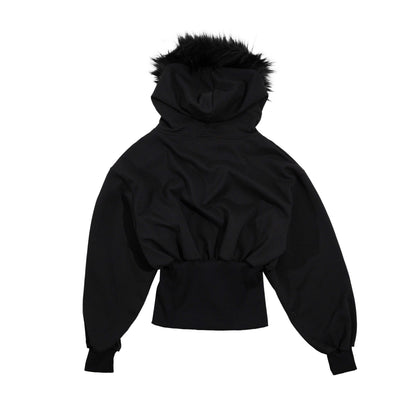 FF CROPPED BLACK HOODIE ZIP